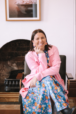 Alana blue dress smile colour