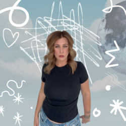 Blue modern scribble linkedin profile picture